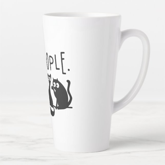 Caneca De Café Latte Uw Pessoas Engraçadas Gatos Pretos (Direita)
