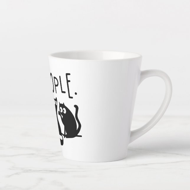 Caneca De Café Latte Uw Pessoas Engraçadas Gatos Pretos (Direita)