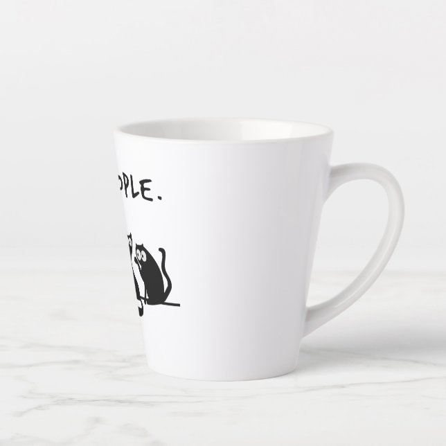 Caneca De Café Latte Uw Pessoas Engraçadas Gatos Pretos (Direita)