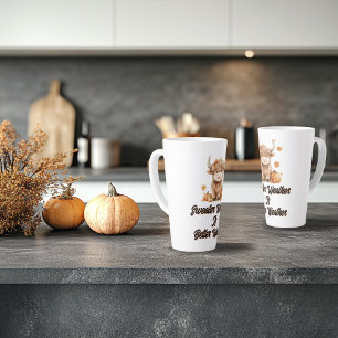 Caneca De Café Latte Vaca das Terras Altas do outono