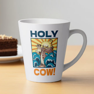 Caneca De Café Latte Vaca Santa Engraçada! Cartografia Visual Pun Anima