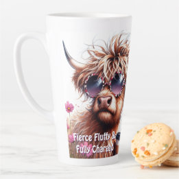 Caneca De Café Latte Vaca Terrestre Personalizada Latte Mug