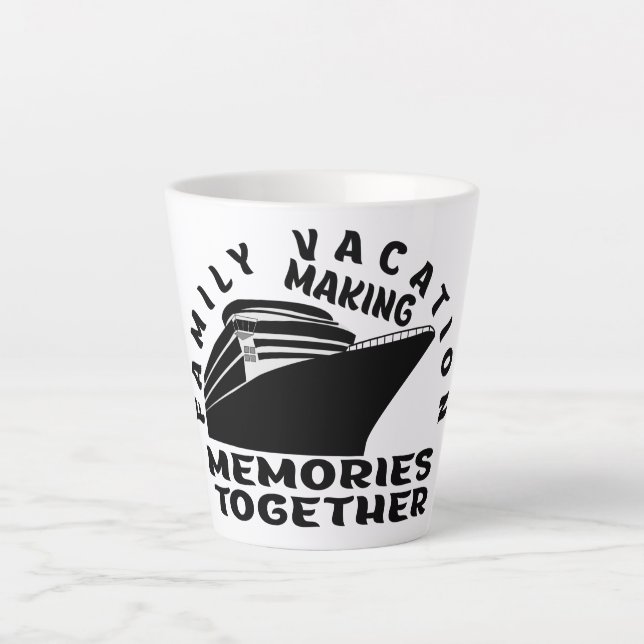 CANECA DE CAFÉ LATTE VACAÇÃO FAMILIAR. (Frente)