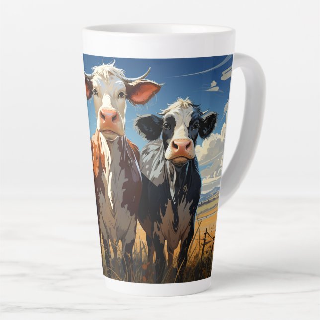 Caneca De Café Latte Vacas #1 (Ângulo direito)