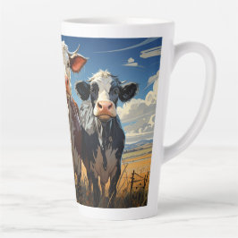 Caneca De Café Latte Vacas #1