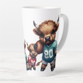 Caneca De Café Latte Vacas e Futebol das Highland