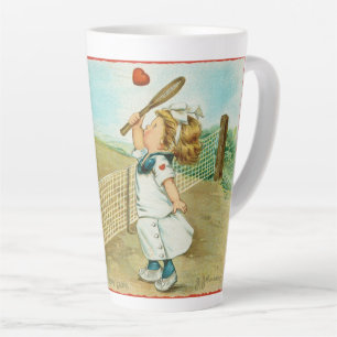 Caneca De Café Latte Valentine Excêntrico e Kitsch Temático de Tênis, c