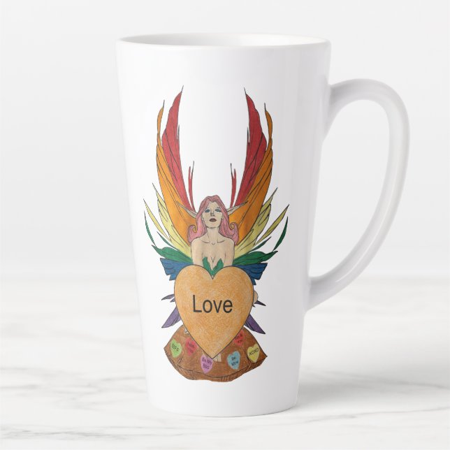 Caneca De Café Latte Valentines Faerie (Direita)