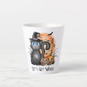 Caneca De Café Latte Vamos fica pervertido Negra