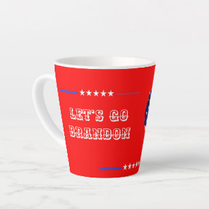 Caneca De Café Latte Vamos Personalizado GO BRANDON Trump 2024 US Flag 