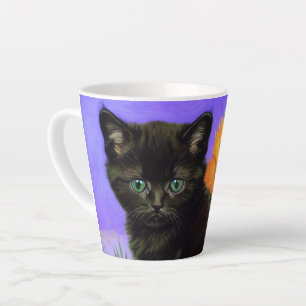 Caneca De Café Latte Van Gogh Black Kitten com Girassóis