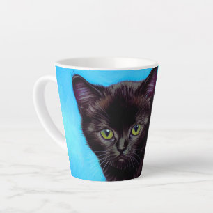 Caneca De Café Latte Van Gogh Cat e Flores