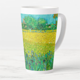 Caneca De Café Latte Van Gogh Field com Irrises Perto de Arles