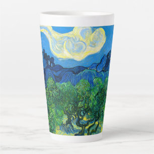 Caneca De Café Latte Van Gogh Olive Trees em Paisagem Montanhosa