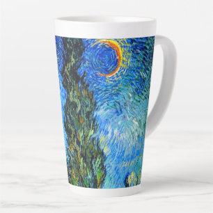 Caneca De Café Latte Van Gogh Road com Cypress e Star