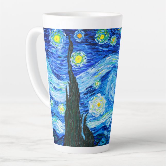 Caneca De Café Latte Van Gogh Starry Night (Ângulo esquerdo)