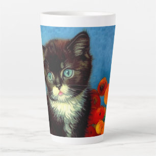 Caneca De Café Latte Van Gogh Tuxedo Cat