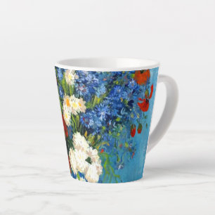 Caneca De Café Latte Van Gogh Vase com Cornflower e Poppies