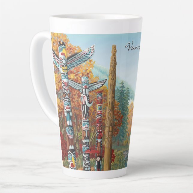 Caneca De Café Latte Vancouver Souvenir Copas Mugs Personalizados (Ângulo esquerdo)