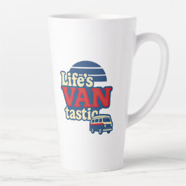 Caneca De Café Latte VANtastic Red Cream Blue Edition