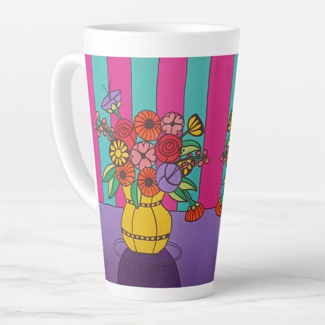 Caneca De Café Latte Vase Amarelo (Ângulo esquerdo)
