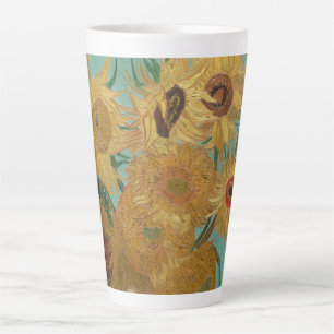 Caneca De Café Latte Vase com doze girassóis por Vincent van Gogh