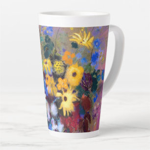 Caneca De Café Latte Vaso Branco com Flores Odilon Redon