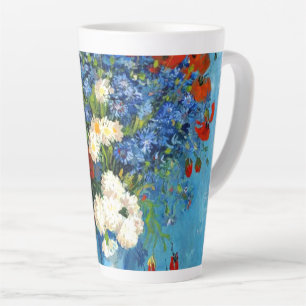 Caneca De Café Latte Vaso Van Gogh com Centáureas e Papoulas
