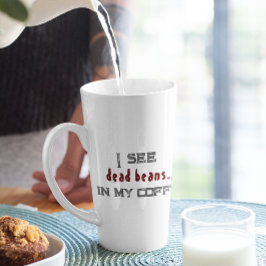 Caneca De Café Latte Vejo Morto Feijão Branco no Halloween