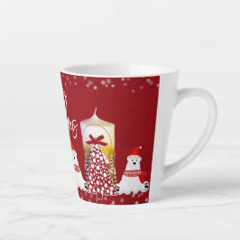 Caneca De Café Latte Vela de Árvore de Natal Flocos de Neve de inverno 