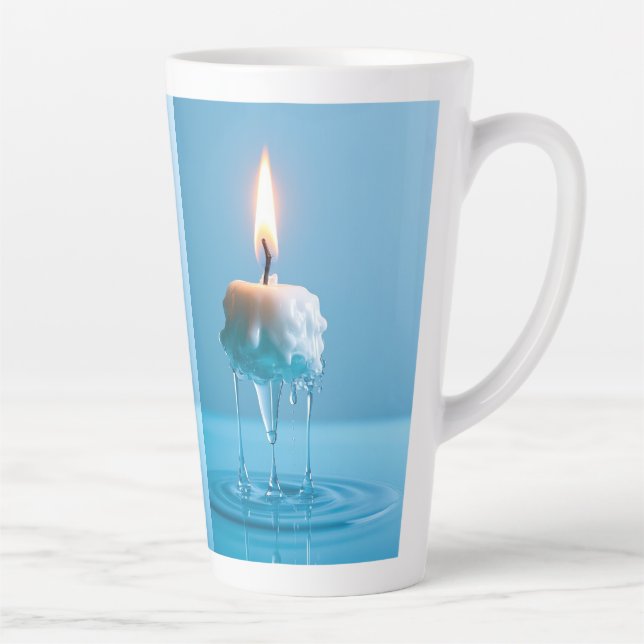 Caneca De Café Latte Vela Flutuante Elegante (Direita)