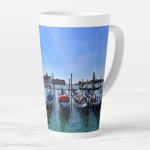 Caneca De Café Latte Venice Gondolas Boat Itália Blue Sky
