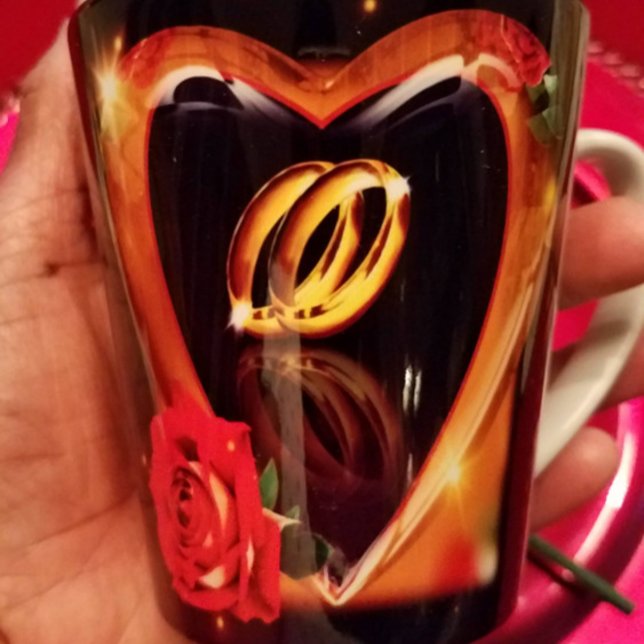 Caneca De Café Latte Verdadeiro Amor Dia do Casamento  (Criador carregado)