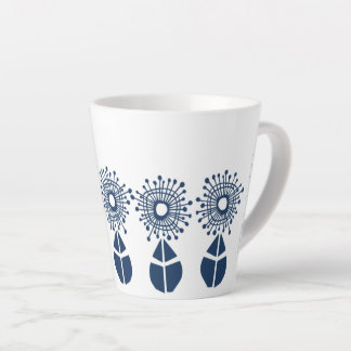 Caneca De Café Latte Verdadeiros Orb Floral Azul
