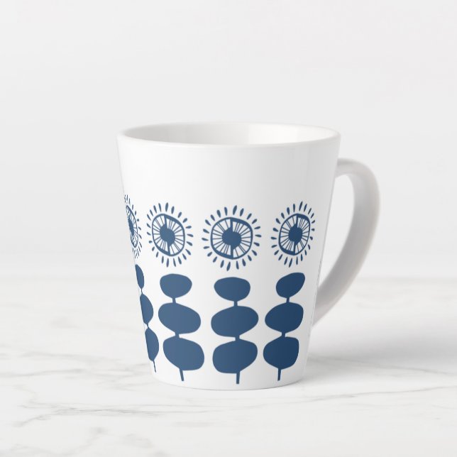 Caneca De Café Latte Verdadeiros Sistemas Sunny Azul (Ângulo direito)