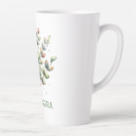 Caneca De Café Latte Verde-claro-botânico Eucalyptus deixa pessoal