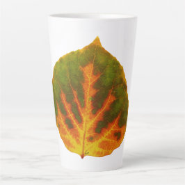Caneca De Café Latte Verde Laranja e Amarelo Aspen Folha #1