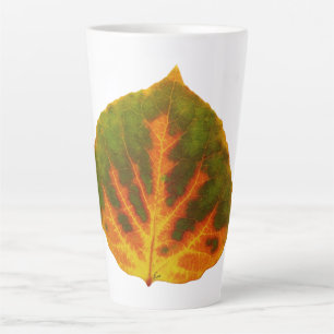 Caneca De Café Latte Verde Laranja e Amarelo Aspen Folha #1