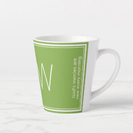 Caneca De Café Latte Verde Roxo | Moderno | Motivação | MONOGRAMA
