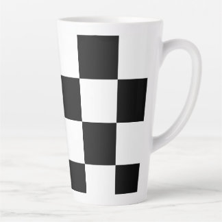 Caneca De Café Latte Verificador Preto e Branco