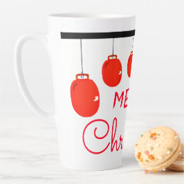 Caneca De Café Latte Vermelho Branco E Preto Festivo