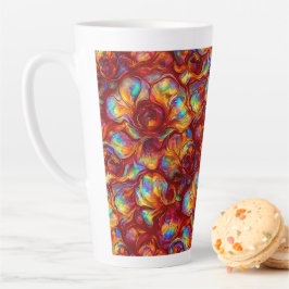 Caneca De Café Latte Vermelho | Falso Opal Chic