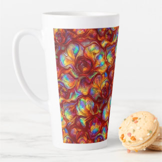 Caneca De Café Latte Vermelho | Falso Opal Chic