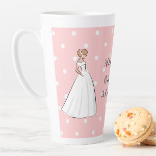 Caneca De Café Latte Vestido de noiva elegante festa de noiva feliz