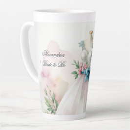 Caneca De Café Latte Vestido de Noiva para Chá de Noiva com Nome Person