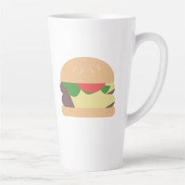 Caneca De Café Latte Vetor de Foodie Cheeseburger legal