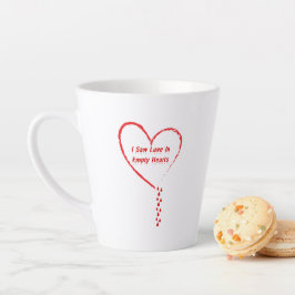 Caneca De Café Latte Vi Amor Em Corações Vazios Design 3