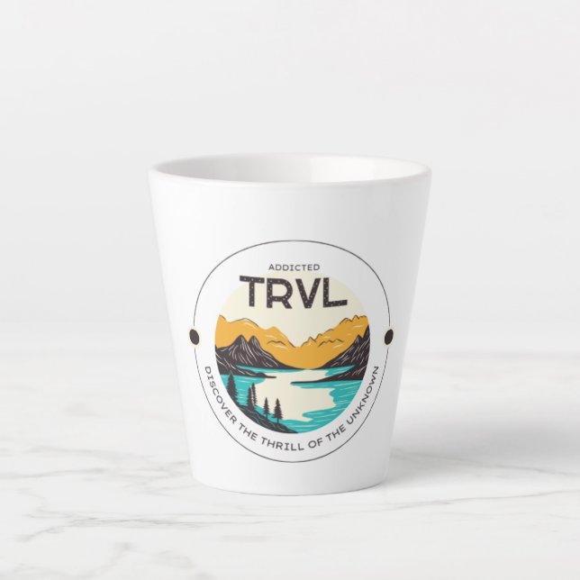 Caneca De Café Latte Viagem Viciado em lata (Frente)