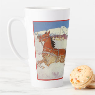 Caneca De Café Latte Viagens Antigas, Inverno em Engadin Suíça