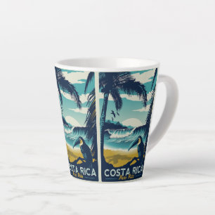 Caneca De Café Latte viagens vintage da Costa Rica